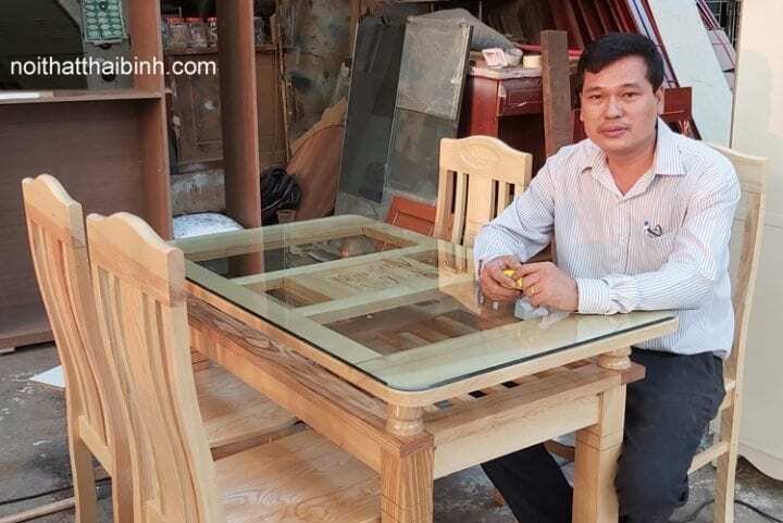 Bộ bàn ăn gỗ sồi 4 ghế MS 9978