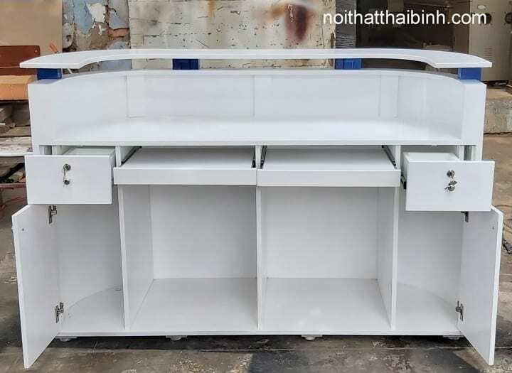 Bàn quầy lễ tân đẹp MS 9967 - kỹ thuật đóng mộng chắc chắn