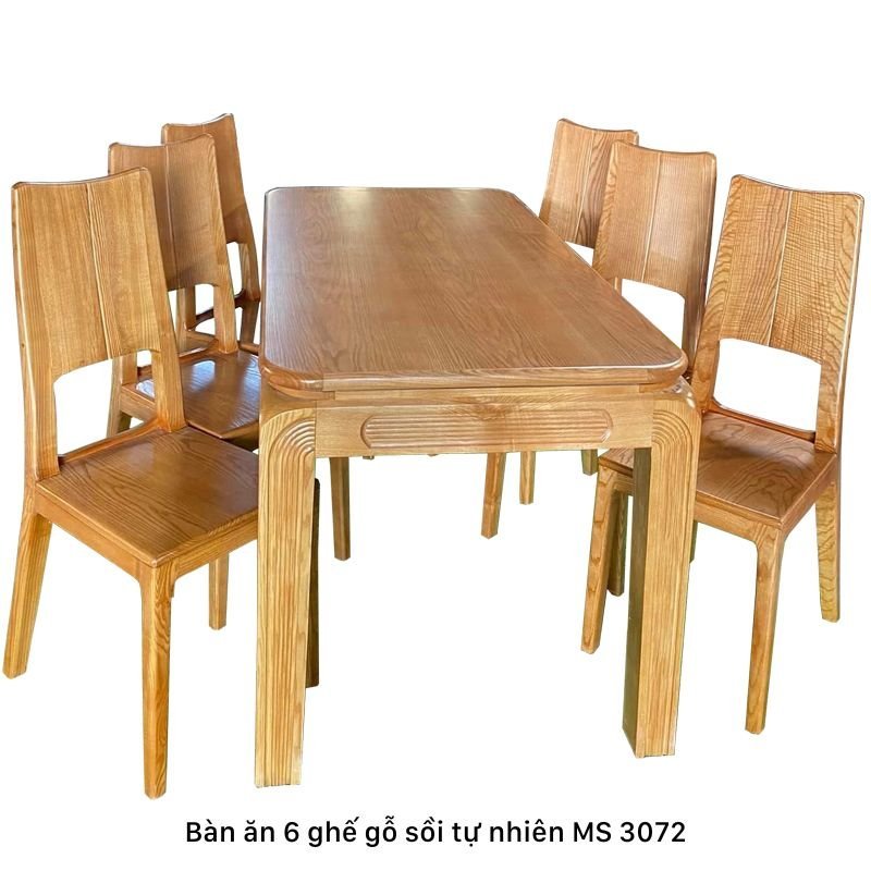 Bộ bàn ăn 6 ghế gỗ sồi MS 3072