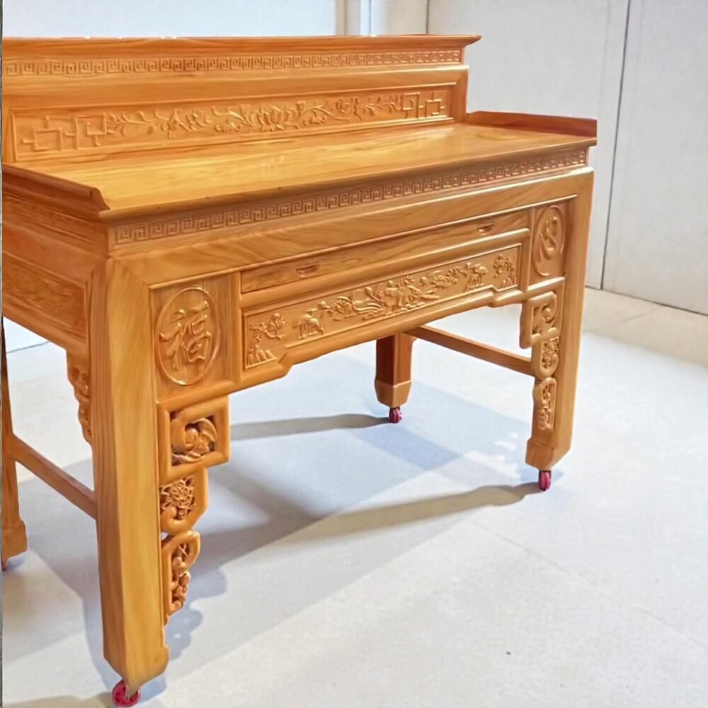 Bàn cúng 2 tầng chạm sen