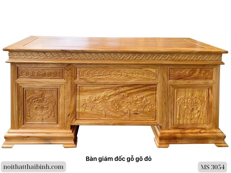 Bàn giám đốc gỗ gõ đỏ Bàn giám đốc gỗ gõ đỏ