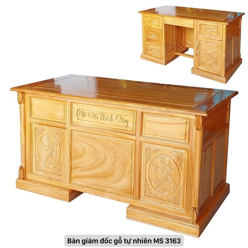 Bàn giám đốc gỗ tự nhiên gõ đỏ