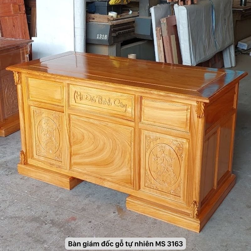 Bàn giám đốc gỗ tự nhiên gõ đỏ