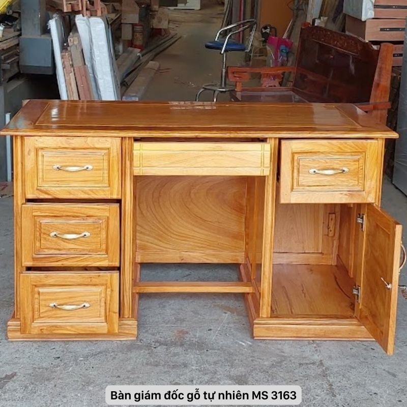 Bàn giám đốc gỗ tự nhiên gõ đỏ