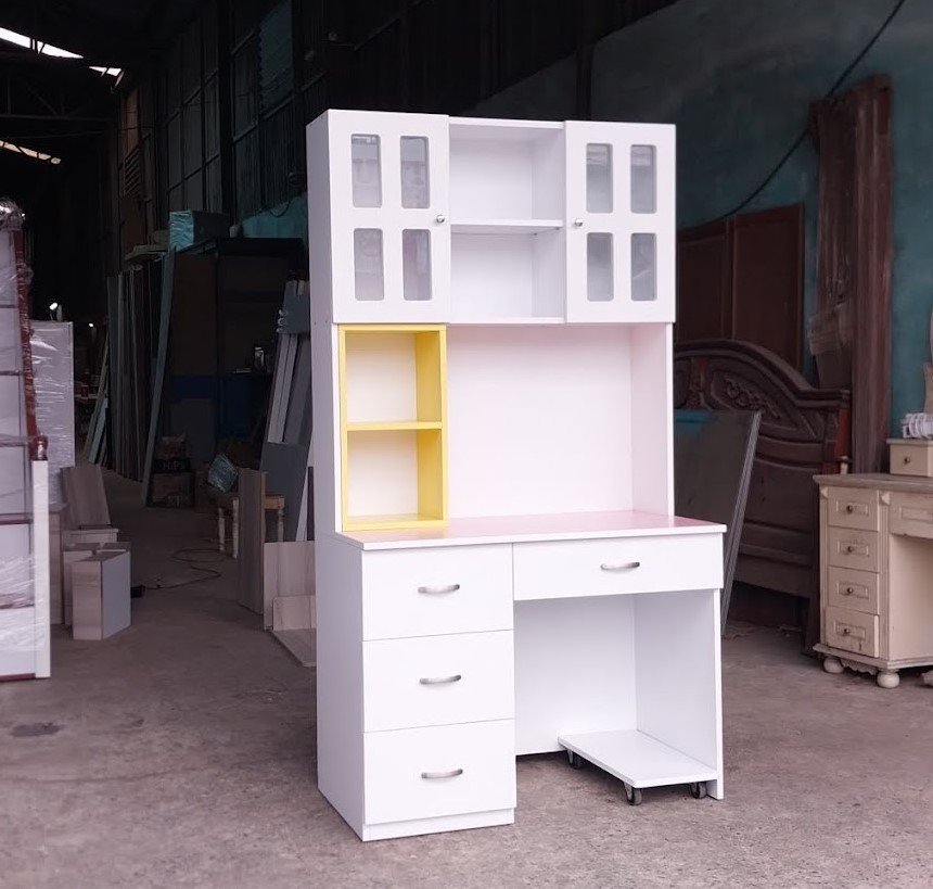 Mẫu bàn học kèm kệ sách tiết kiệm không gian phòng nhỏ