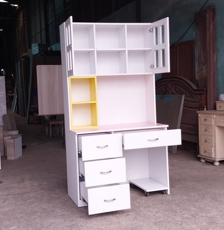 Bàn học kèm kệ sách gỗ MDF thiết kế hiện đại cho bé