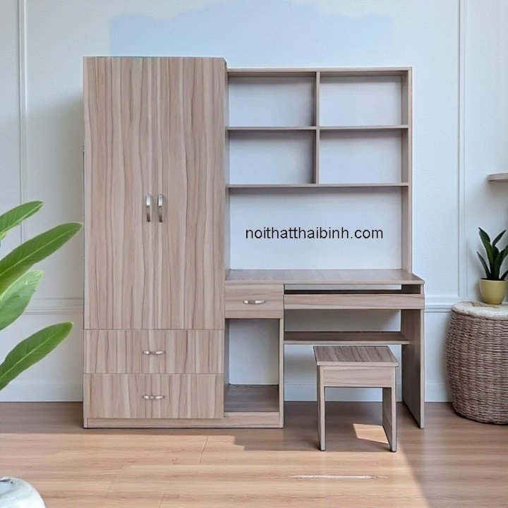 Bàn học kết hợp tủ áo MS 2147 - đóng tại xưởng Thái Bình TPHCM