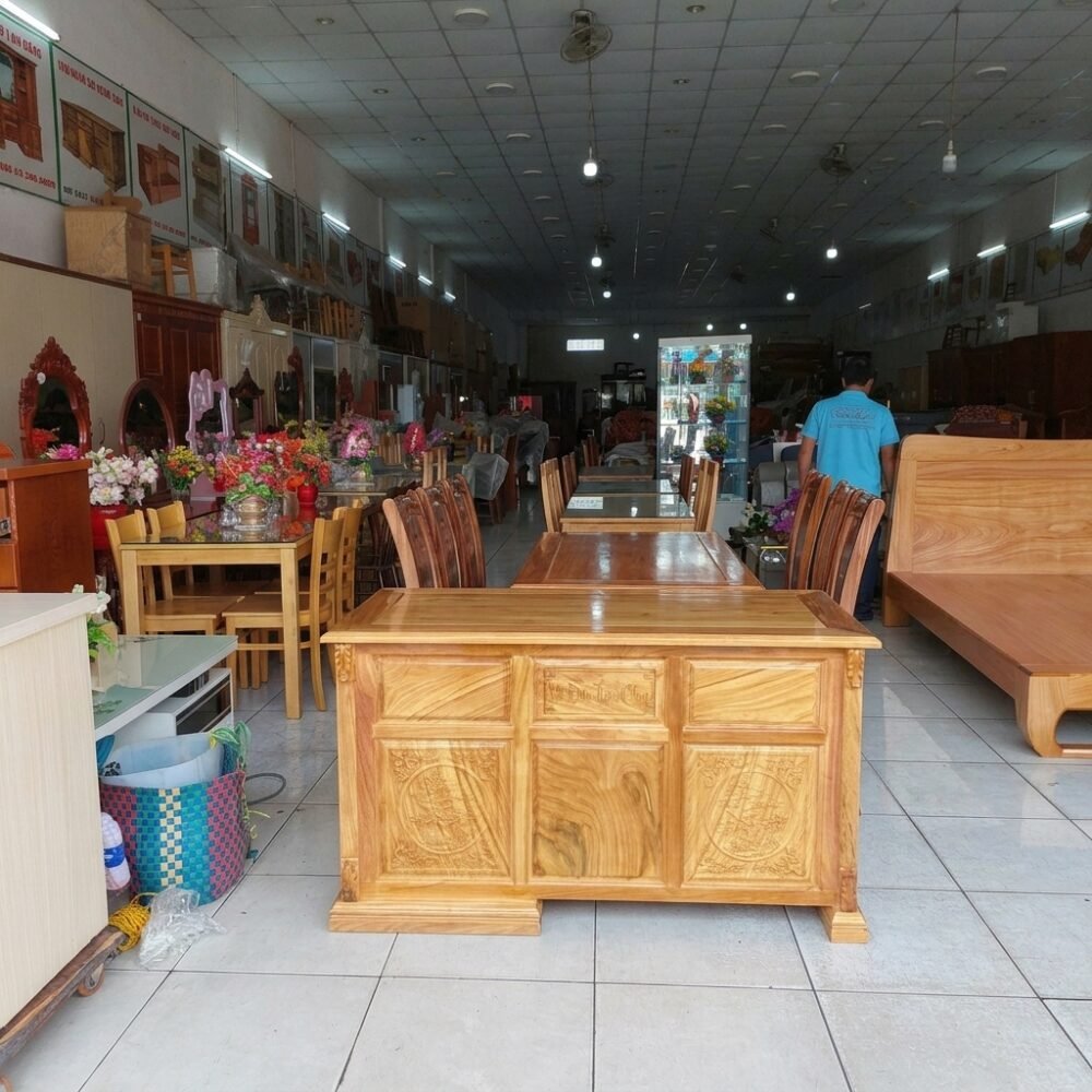 Bàn làm việc gỗ gõ đỏ tự nhiên MS 3439