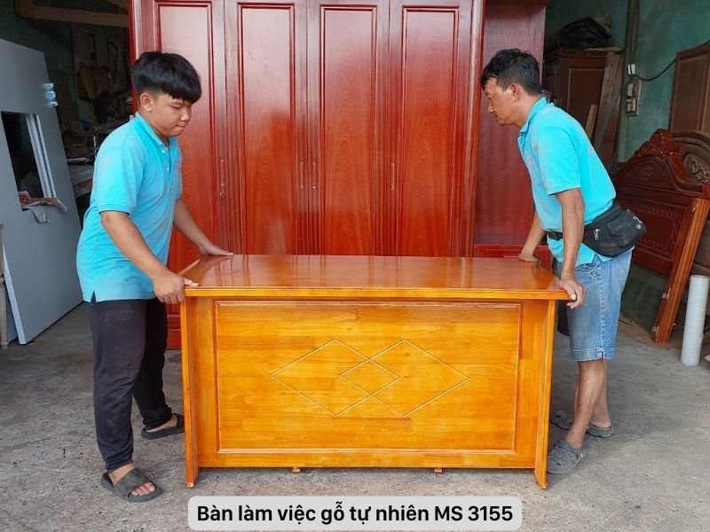 Bàn làm việc gỗ cao su 