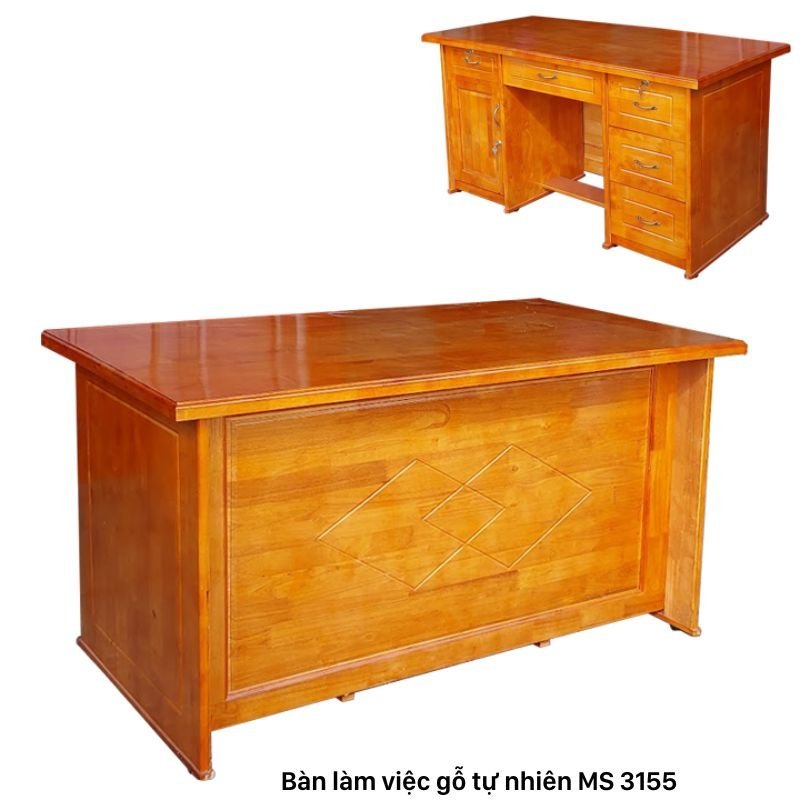 Bàn làm việc gỗ cao su MS 3155 | Giao hàng hỏa tốc Tphcm