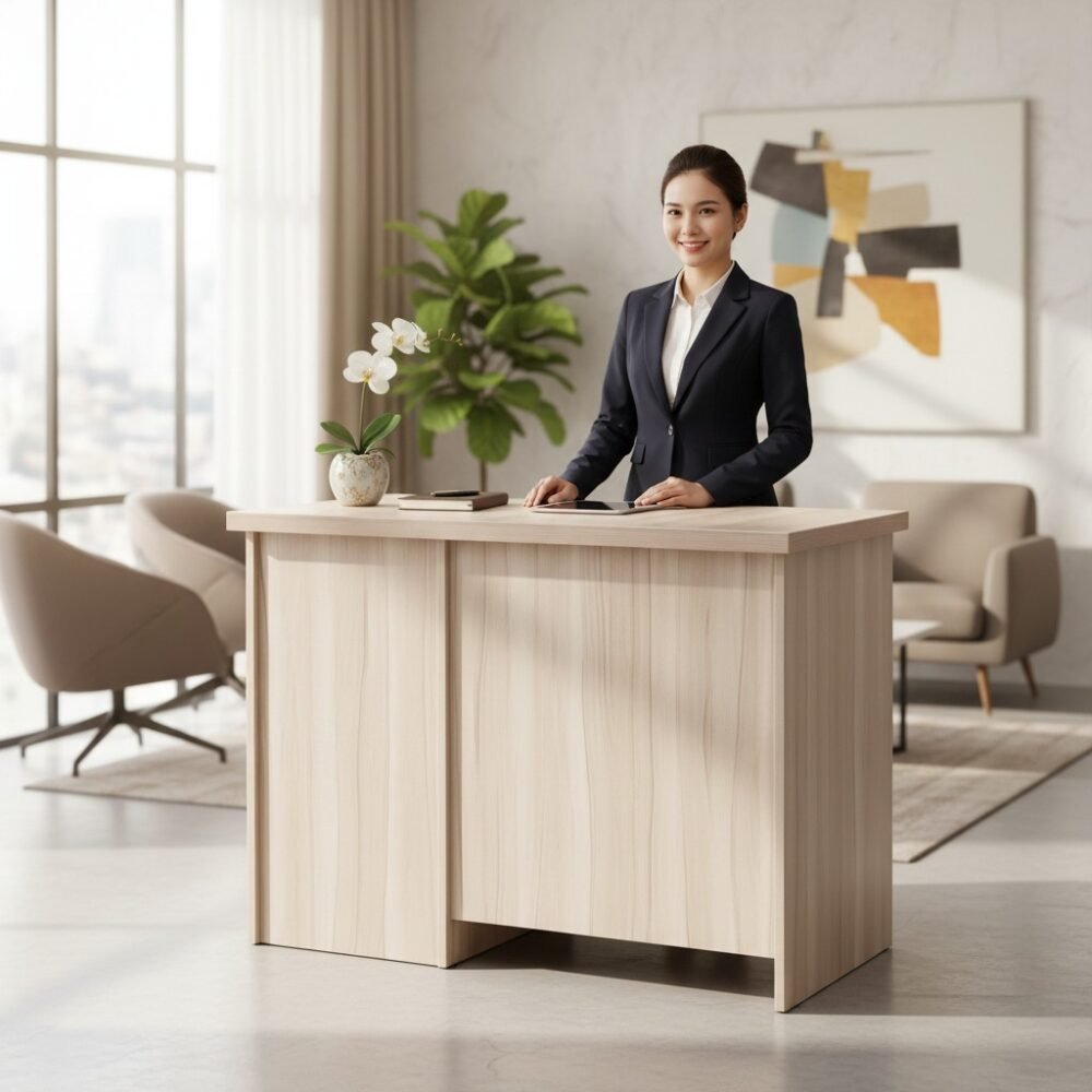 Bàn làm việc MS 1583 - chi tiết vân gỗ tự nhiên