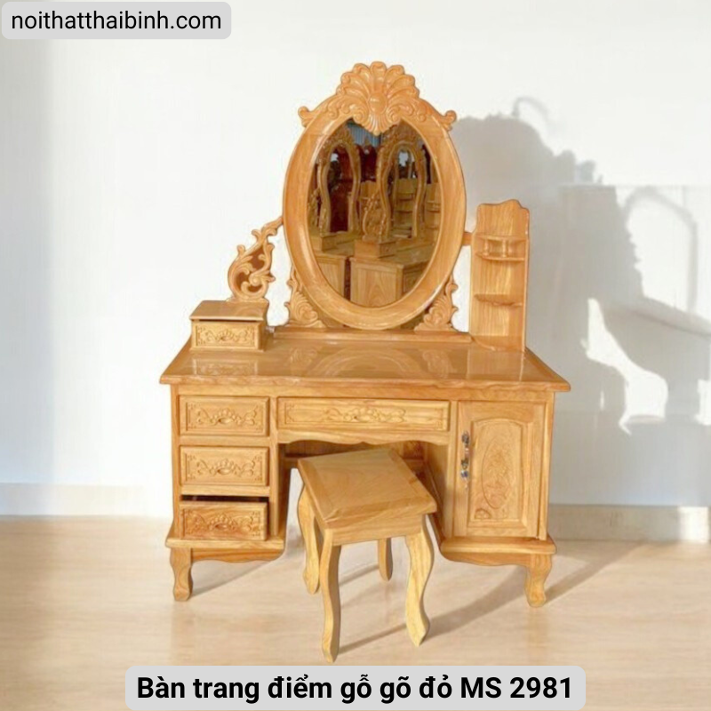 Bàn trang điểm bằng gỗ gõ đỏ tự nhiên Bàn trang điểm bằng gỗ gõ đỏ tự nhiên