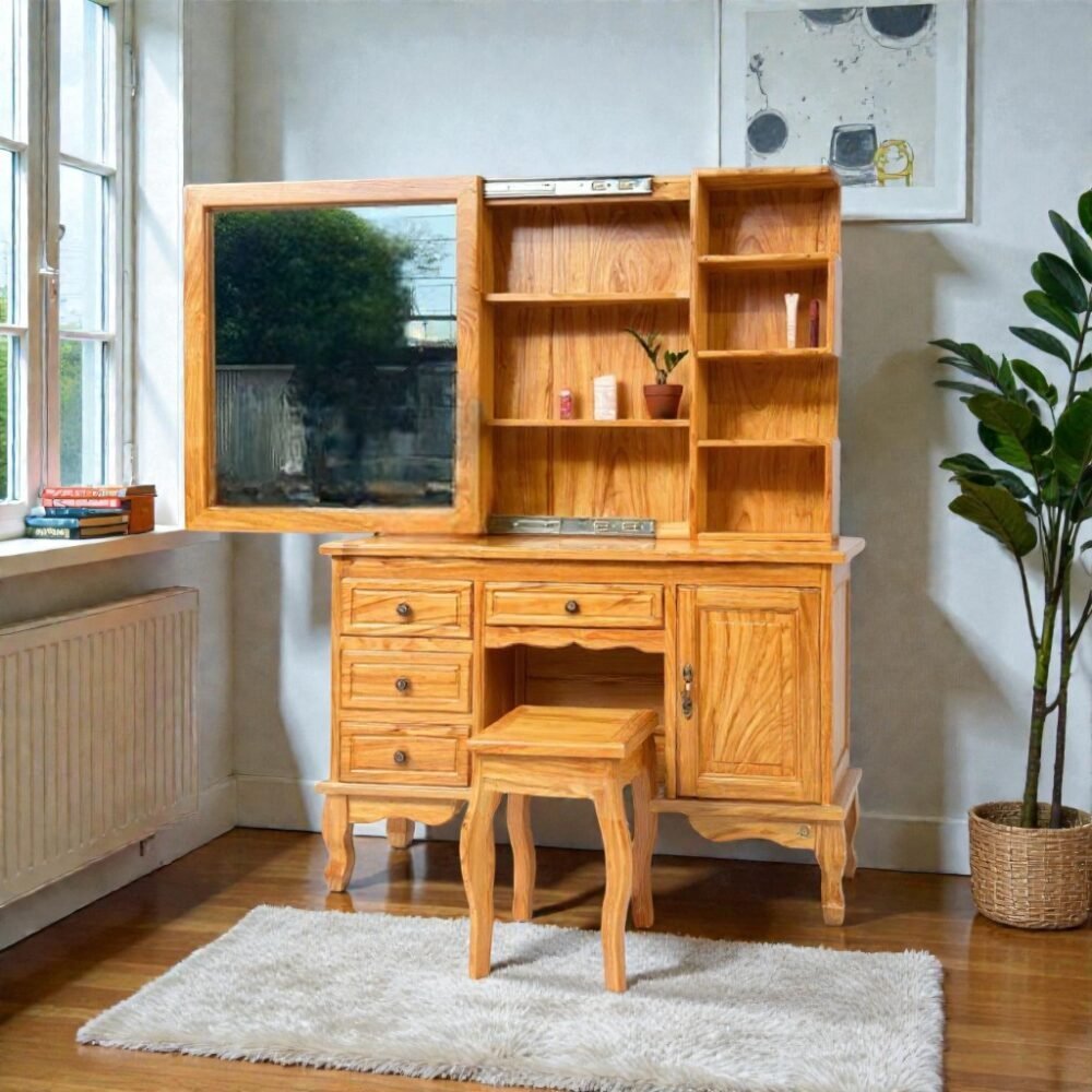 Bàn trang điểm gỗ gõ đỏ MS 3358
