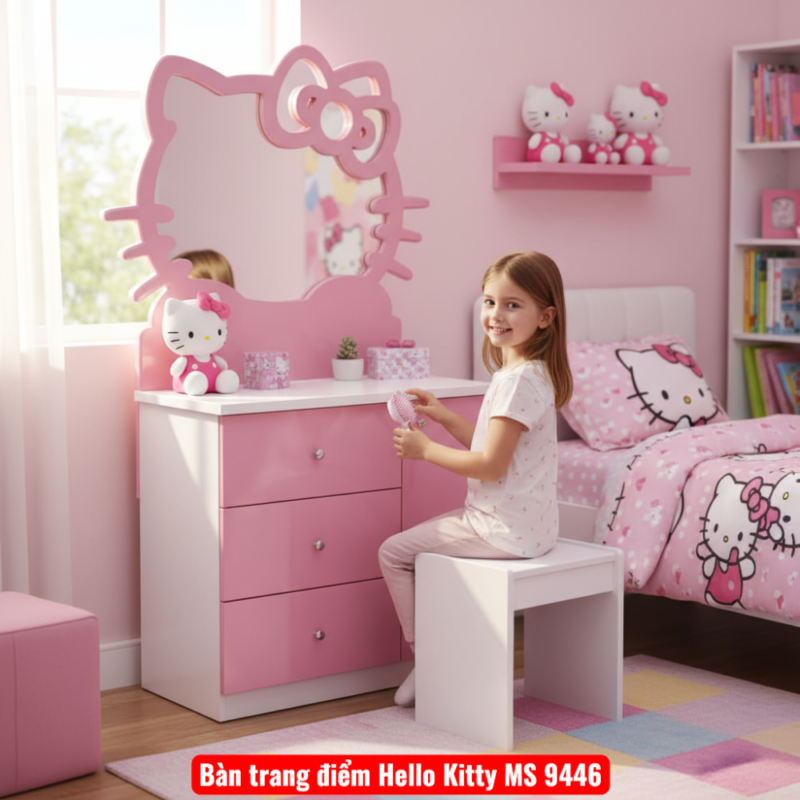 Bàn trang điểm Hello Kitty MS 9446 - góc nghiêng