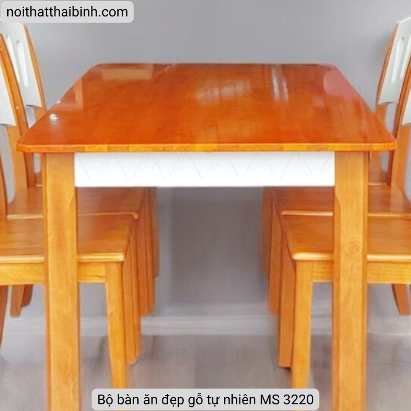 Bàn ăn gỗ 90x160cm kèm 6 ghế thiết kế hiện đại