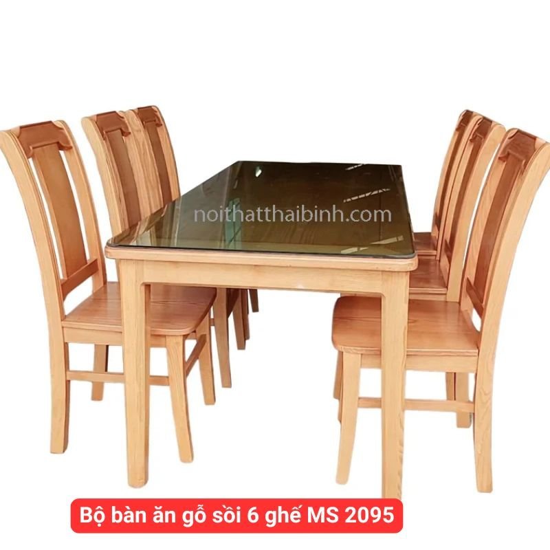 Bộ bàn ăn gỗ sồi 6 ghế MS 2095
