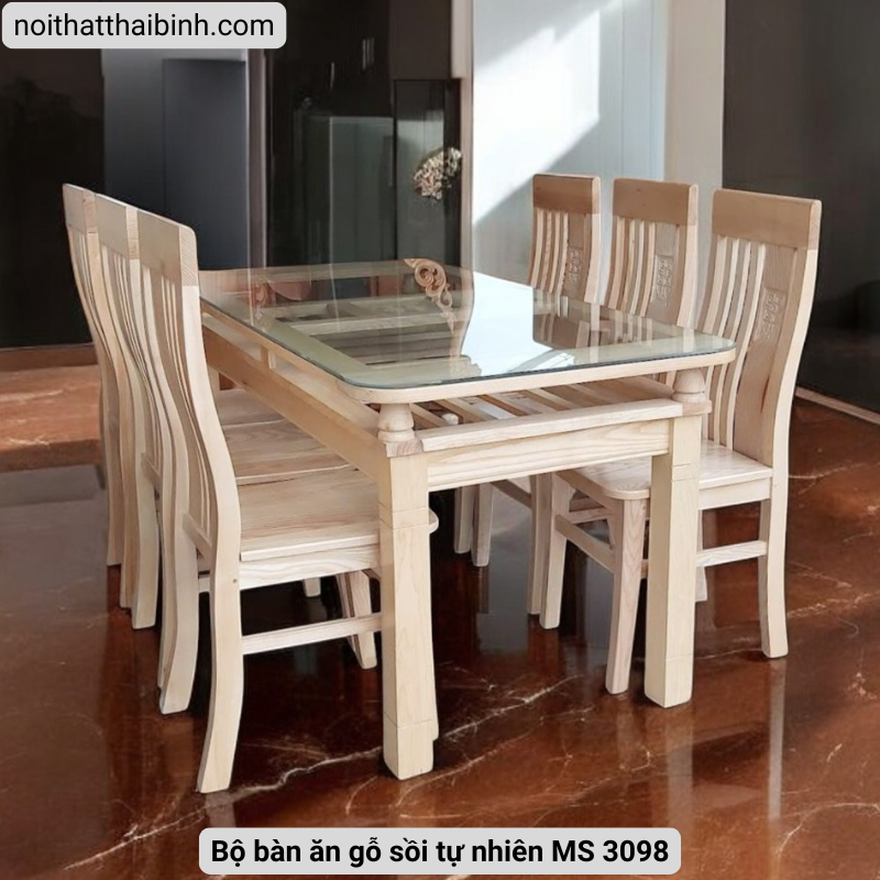 Bộ bàn ăn gỗ sồi tự nhiên
