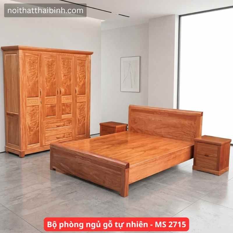 Bộ phòng ngủ gỗ tự nhiên vân Đinh Hương
