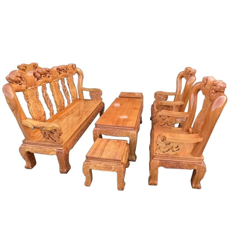 Salon gỗ gõ đỏ tay 10 bộ 6 món MS 3145