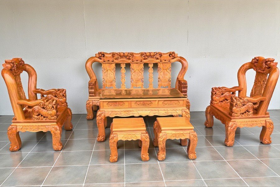 Bộ salon gỗ phòng khách