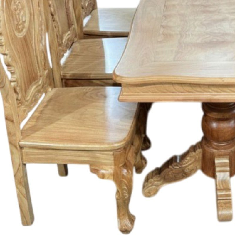Bộ bàn ăn gỗ gõ đỏ 6 ghế MS 3306 - nhìn tổng thể