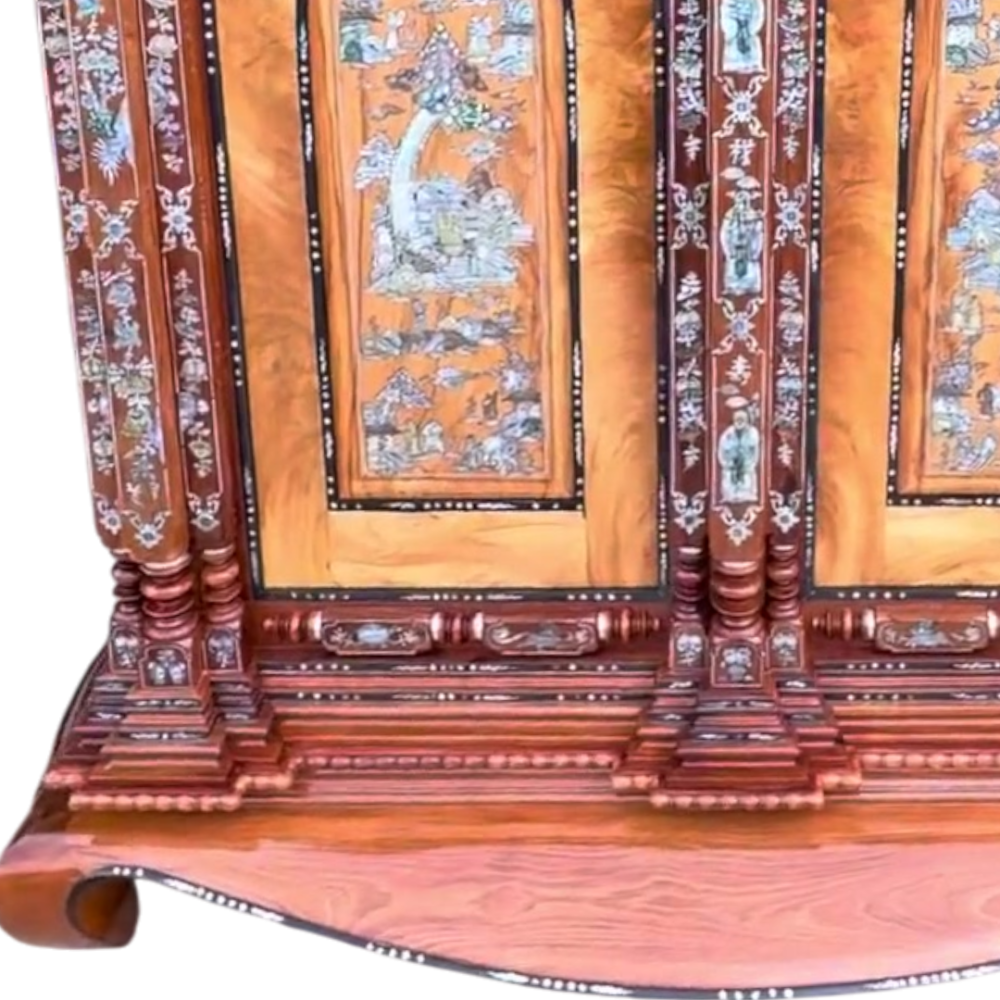 Chi tiết tủ thờ đẹp gỗ căm xe gõ đỏ tại nội thất thái bình