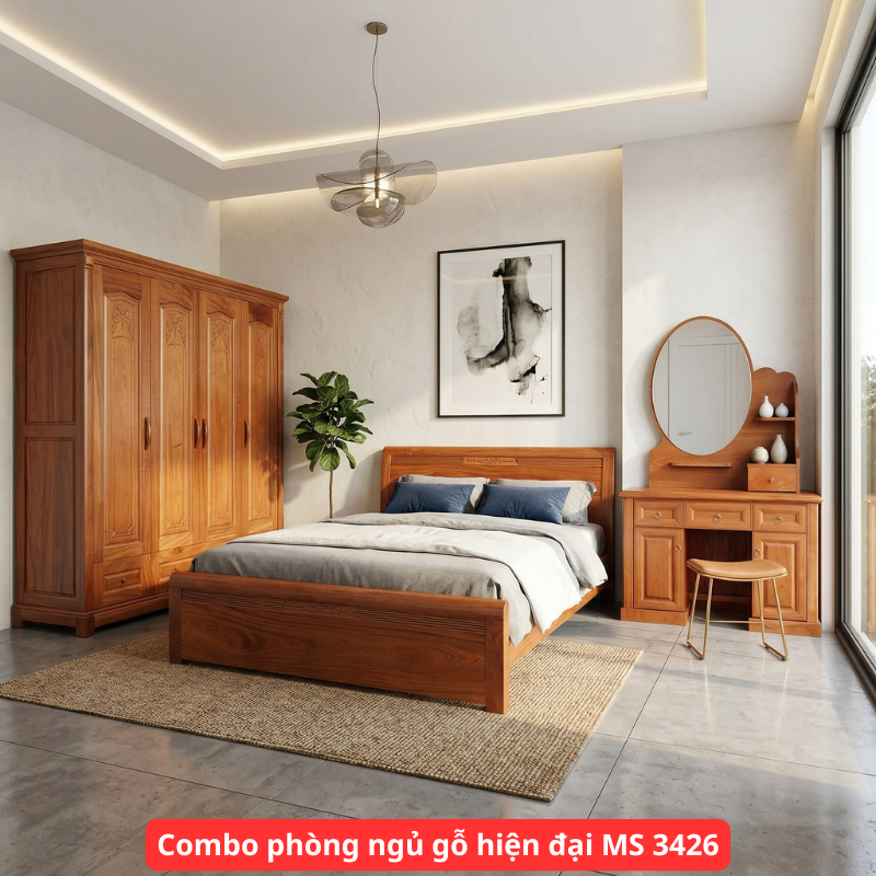Combo phòng ngủ gỗ hiện đại MS 3426