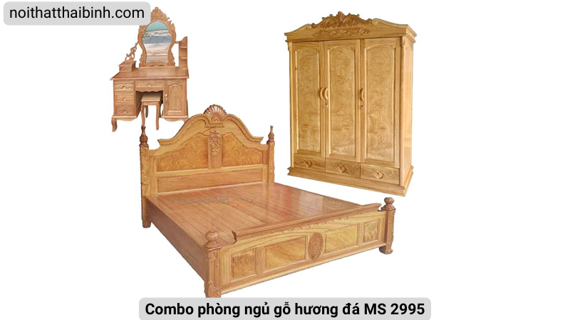 Bộ phòng ngủ gỗ gõ đỏ tự nhiên