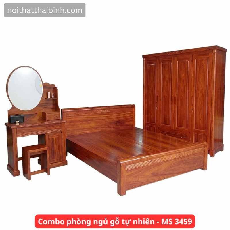 Combo phòng ngủ gỗ tự nhiên vân cẩm