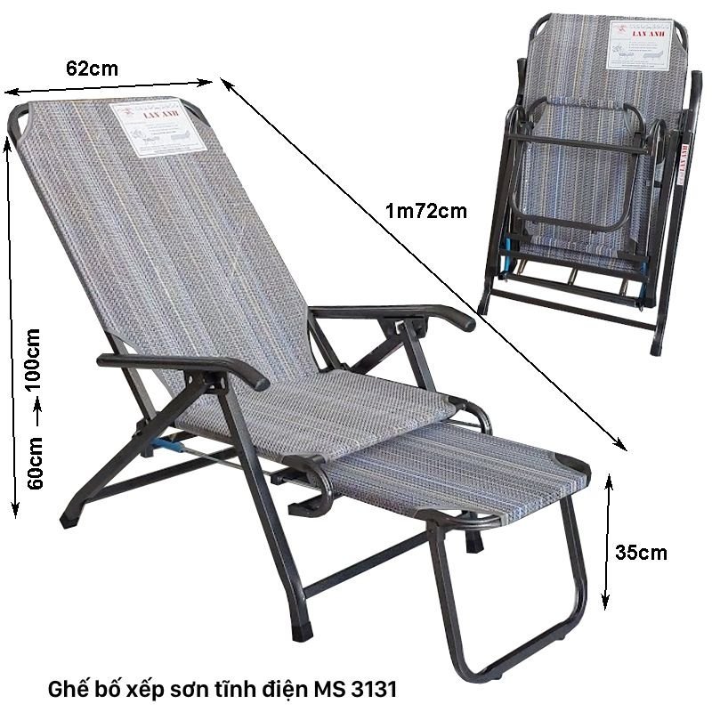 Ghế bố xếp sơn tỉnh điện MS 3131 | GIAO HỎA TỐC TPHCM