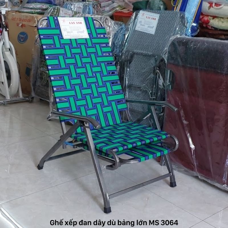 Ghế xếp đan dây dù bảng lớn Ghế xếp đan dây dù bảng lớn MS 3064 | Giao hàng hỏa tốc - kỹ thuật đóng mộng chắc chắn