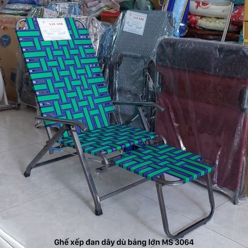 Ghế xếp đan dây dù bảng lớn Ghế xếp đan dây dù bảng lớn MS 3064 | Giao hàng hỏa tốc - góc nghiêng