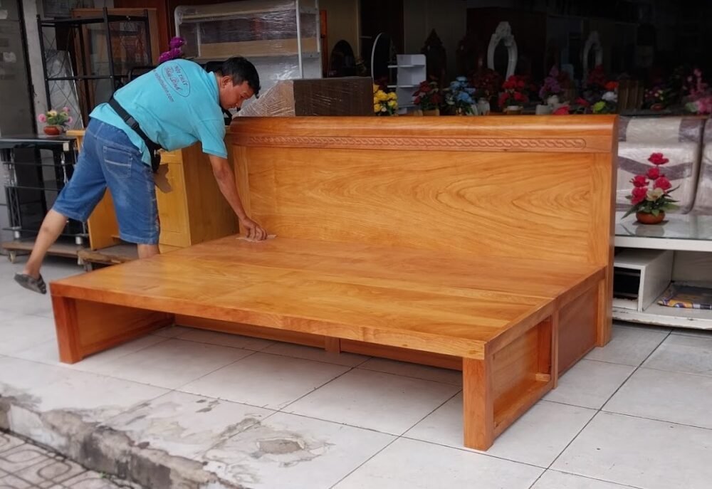 Giường gấp gỗ tự nhiên cao cấp MS 3290 - đóng tại xưởng Thái Bình TPHCM