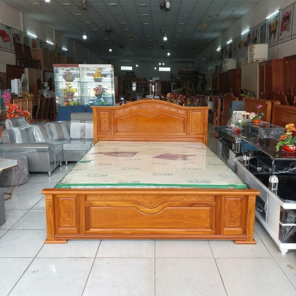 Giường gỗ gõ đỏ 1m8 MS 3441