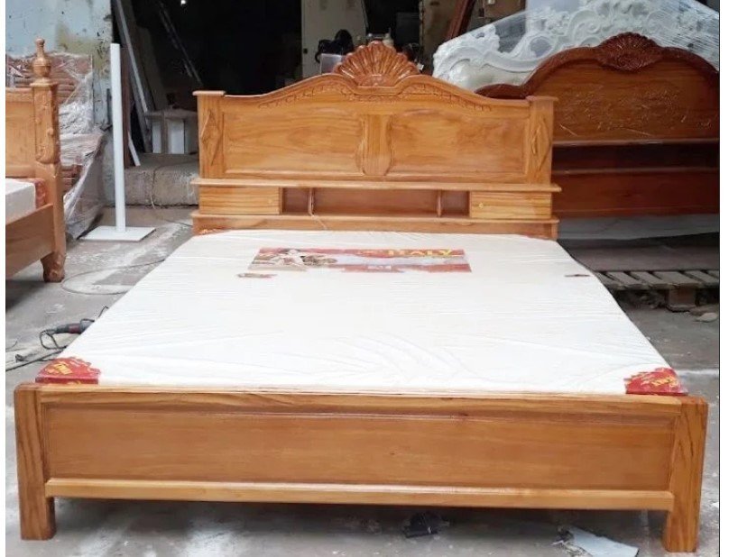 Giường ngủ gỗ gõ đỏ 1m6 MS 2638 - kỹ thuật đóng mộng chắc chắn