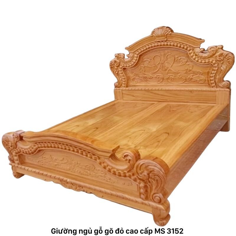 Giường gỗ gỏ đỏ cao cấp