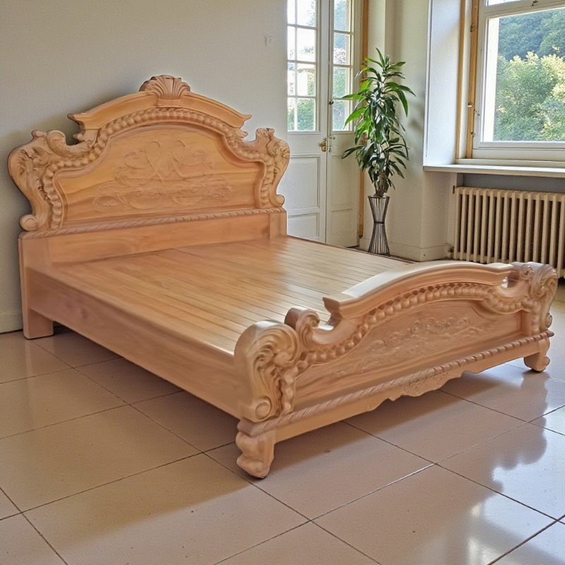 Giường ngủ gỗ gõ đỏ 1m8 trong combo phòng ngủ