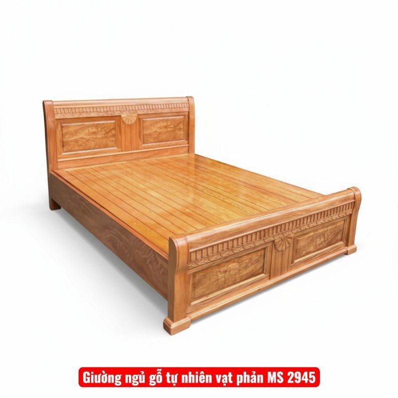 Giường ngủ gỗ tự nhiên vạt phản MS 2945