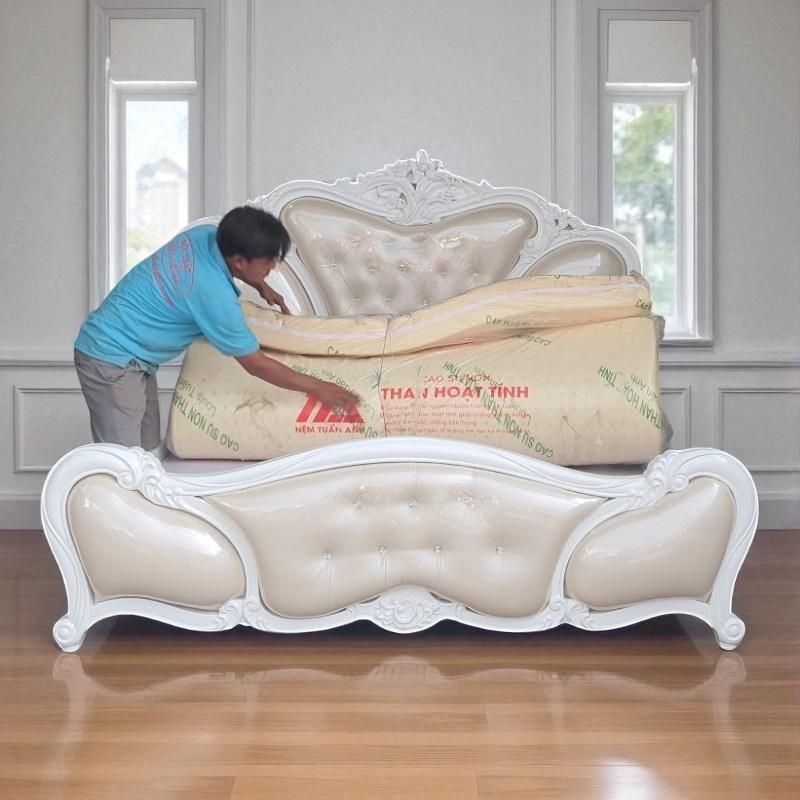 Giường ngủ tân cổ điển MS 2597 - bề mặt hoàn thiện