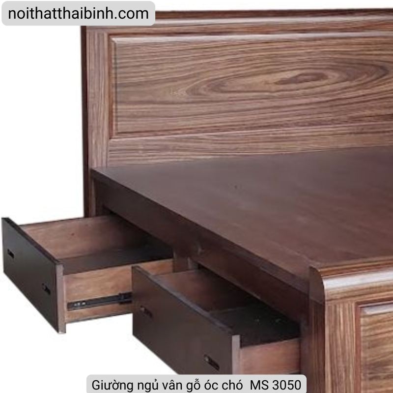 Giường ngủ vân gỗ óc chó