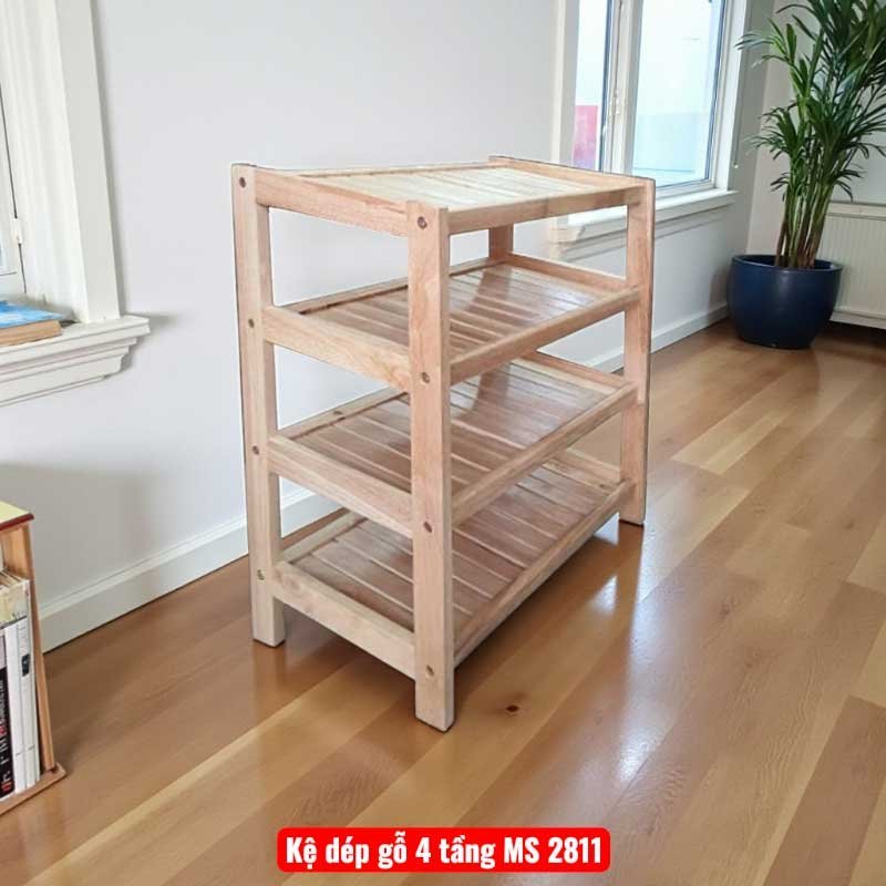 Kệ dép gỗ 4 tầng MS 2811 | GIAO HỎA TỐC TPHCM