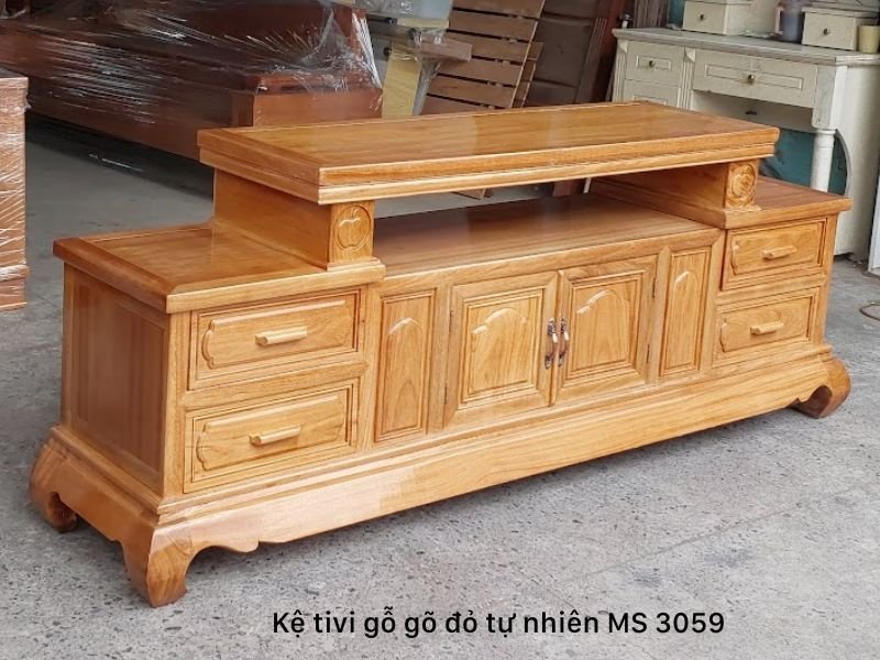 Kệ tivi gỗ gõ đỏ