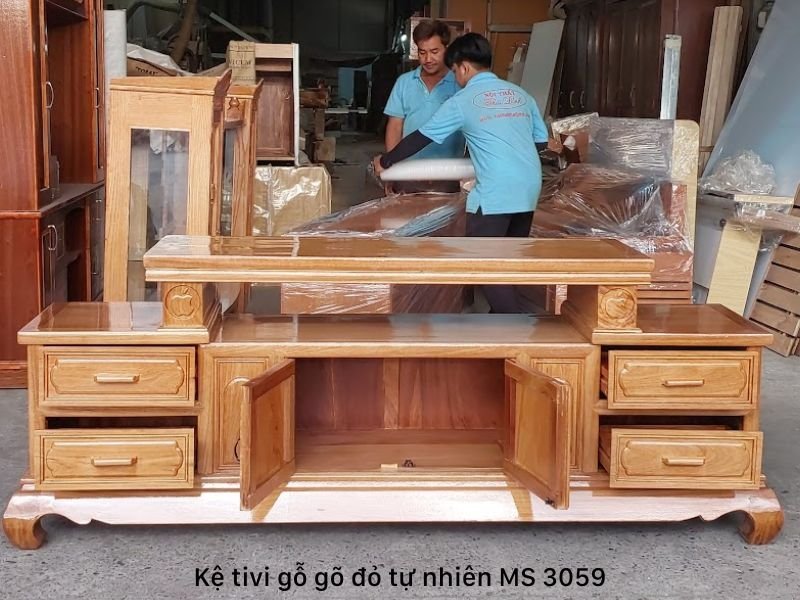 Kệ tivi gỗ gõ đỏ