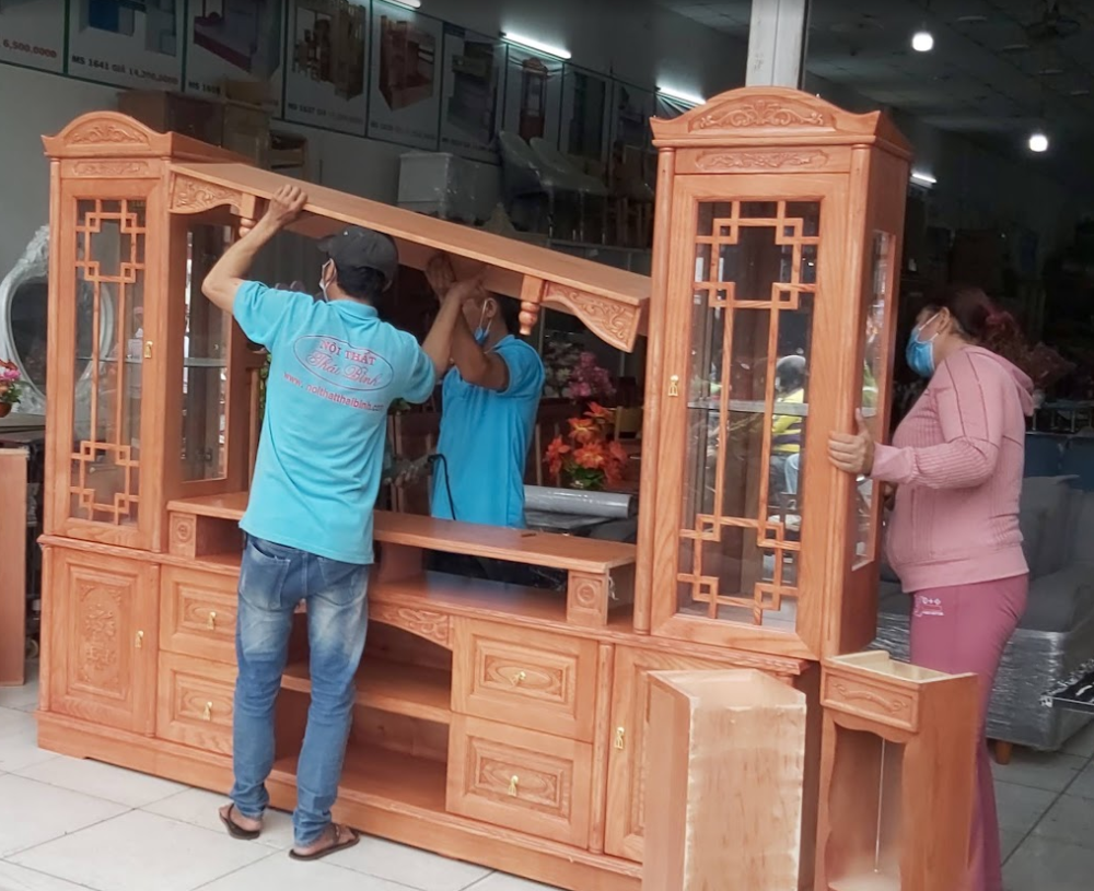 Kệ tivi gỗ kết hợp tủ trang trí MS 2747 - bề mặt hoàn thiện