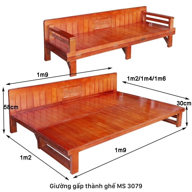 Giường gấp thành ghế MS 3079