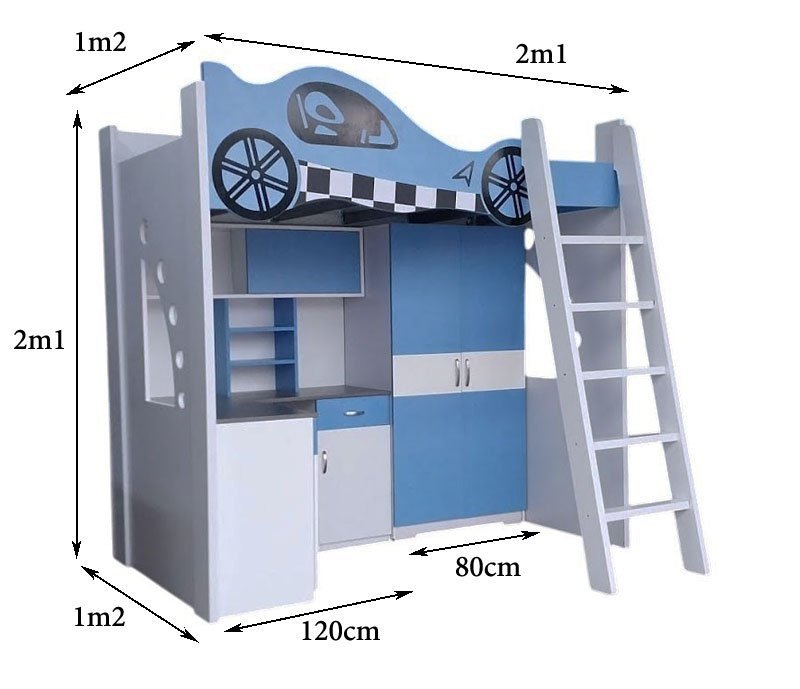 Giường tầng trẻ em hình xe đua MS 3289