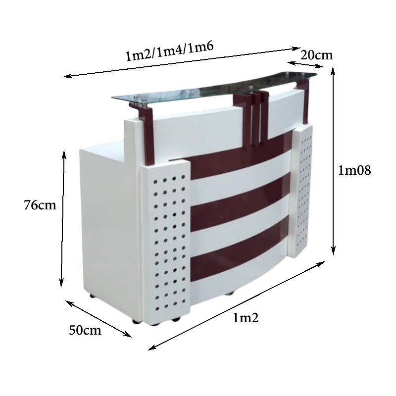 Quầy tiếp tân đẹp hiện đại MS 9696 - góc nghiêng