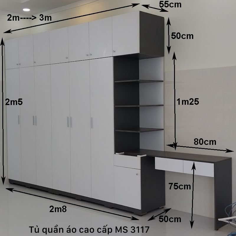 Kích thước tủ để quần áo cao cấp Kích thước tủ để quần áo cao cấp
