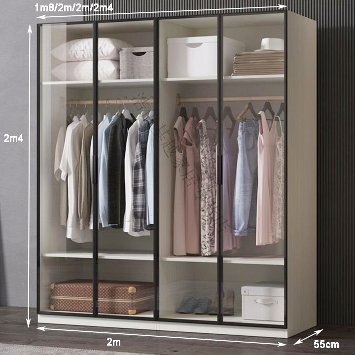 Kích thước tủ quần áo 4 cửa kính