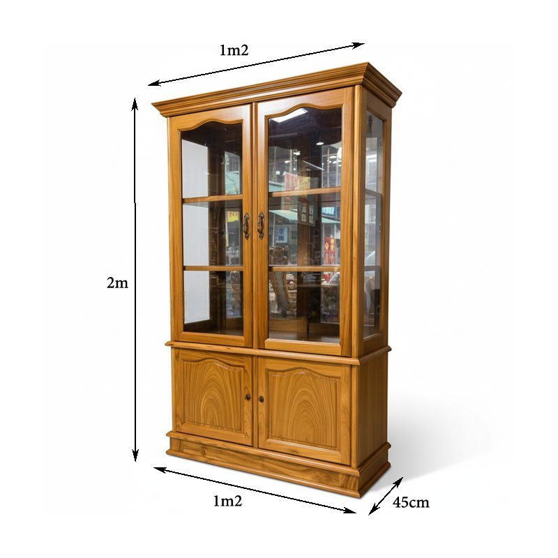 Tủ rượu gỗ gõ đỏ tự nhiên MS 3304 - chi tiết vân gỗ tự nhiên